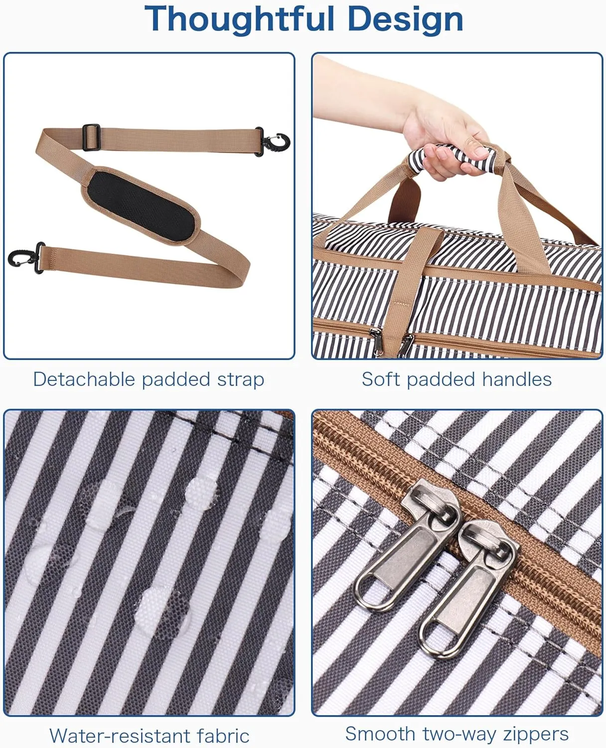 100L Travel Duffle Bag for Men, Urtala 32 Large Duffle Bag for Traveling with Shoe Compartment, Foldable Travel Duffel Bag Weekender Bag Gym Bag for Men Women Water & Tear Resistant (Stripe, 100L)