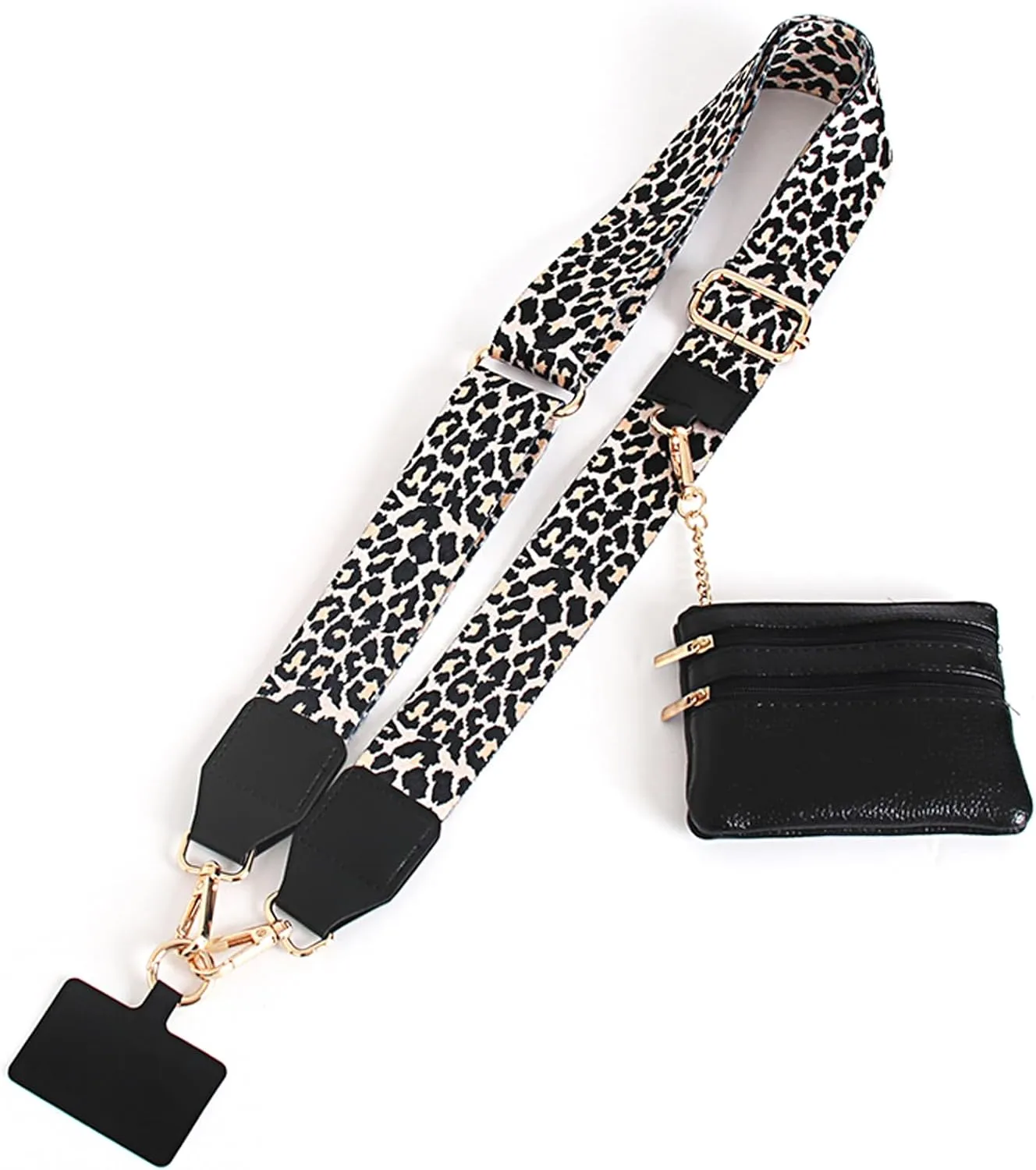 2025 New Phone Strap with Zippered Pouch,Clip and Go Strap for Phone with Wallet Crossbody,Travel Bag with Adjustable Straps for Casual (B-1P)