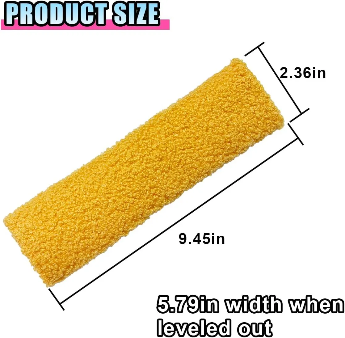 2PCS Fluffy Lamb Wool Car Seat Belt Pad, Soft & Comfortable Shoulder Pad Neck Cushion Protector for Adult Youth Kid, Fuzzy Car Seatbelt Cover for Car, Truck, SUV, RV (Yellow)
