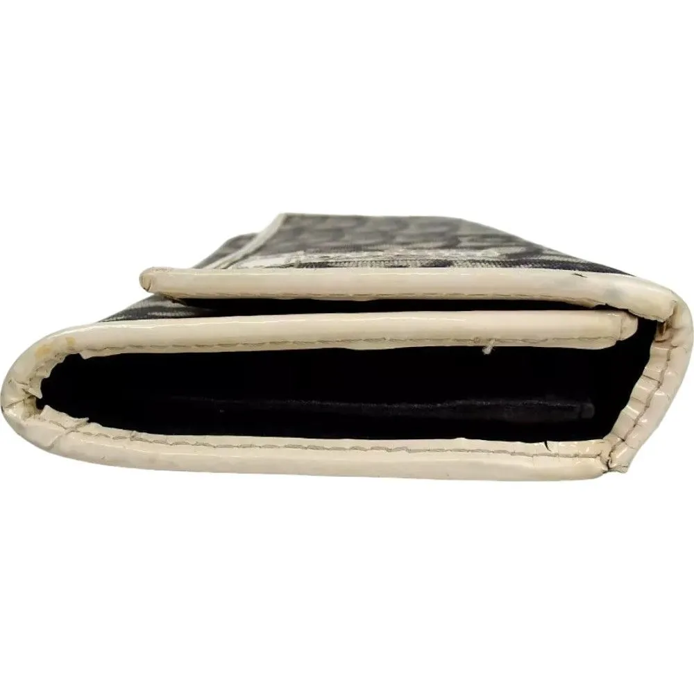 821133AM (V1) Christian Dior Wallet Long Trotter Flap Black PVC