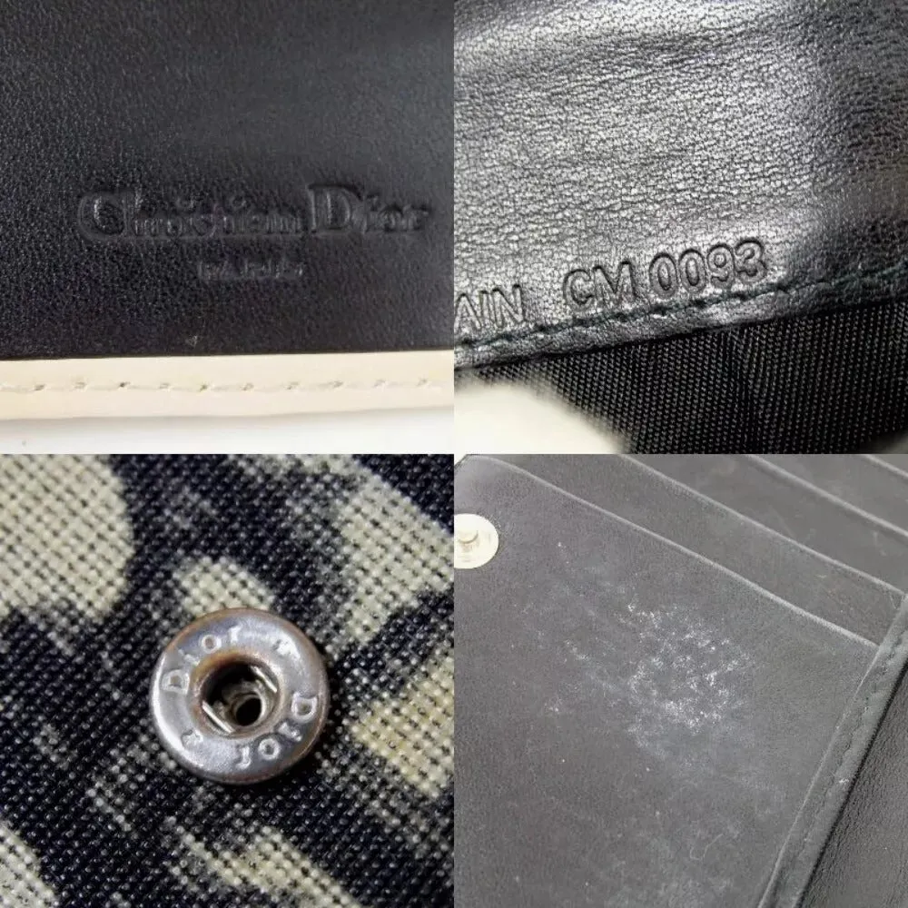 821133AM (V1) Christian Dior Wallet Long Trotter Flap Black PVC