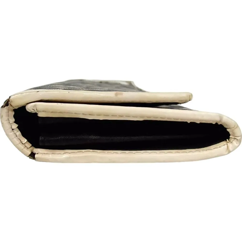 821133AM (V1) Christian Dior Wallet Long Trotter Flap Black PVC