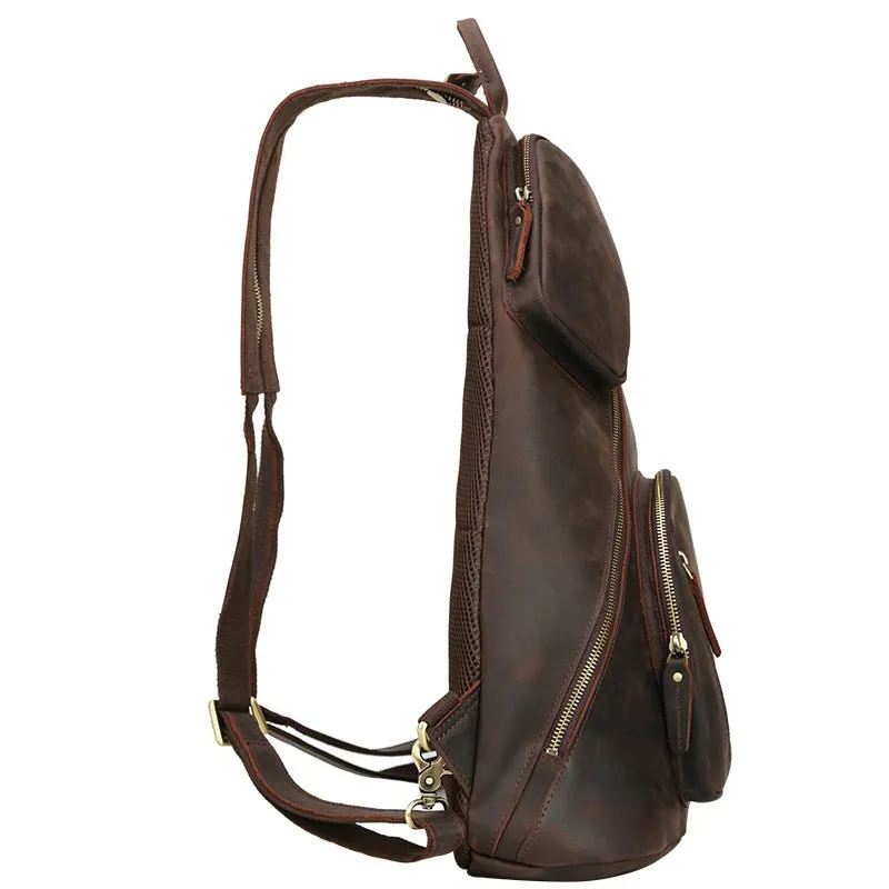 Casual Outdoor Sling Bag Backpack with USB Charging Port