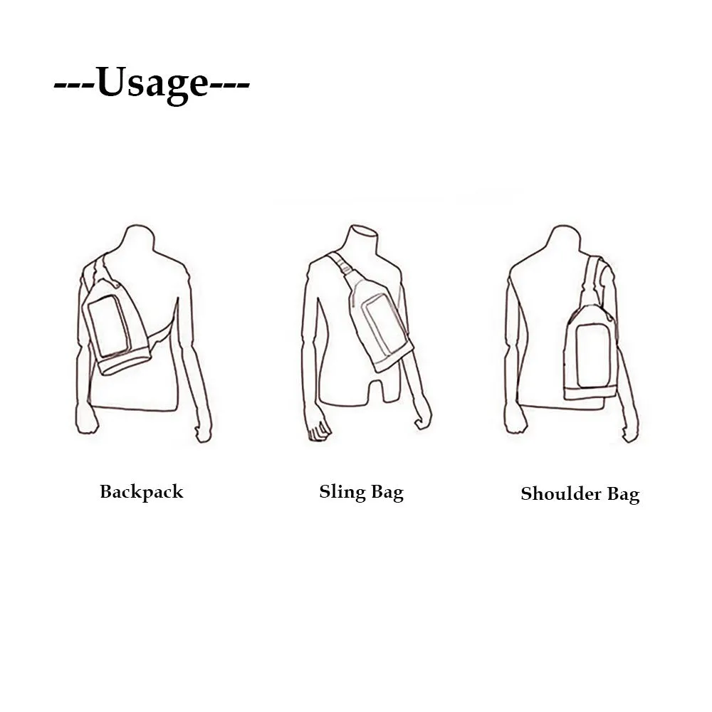 Casual Outdoor Sling Bag Backpack with USB Charging Port