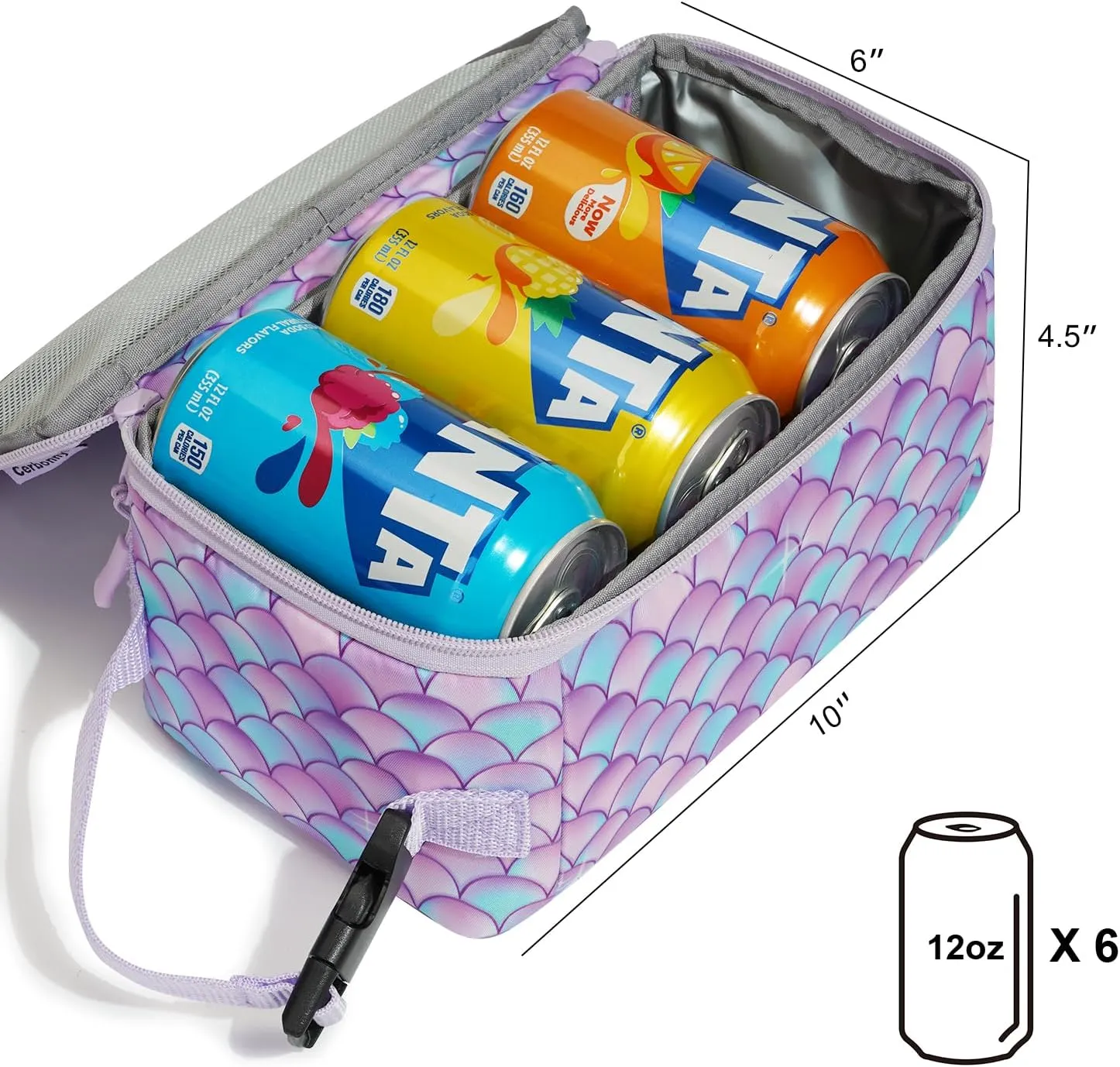 Cerbonny Mini Lunch Box - Insulated Cooler with Buckle Handle for Kids/Adults, Purple Unicorn