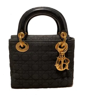 Christian Dior Black Nylon Mini Lady Dior Bag