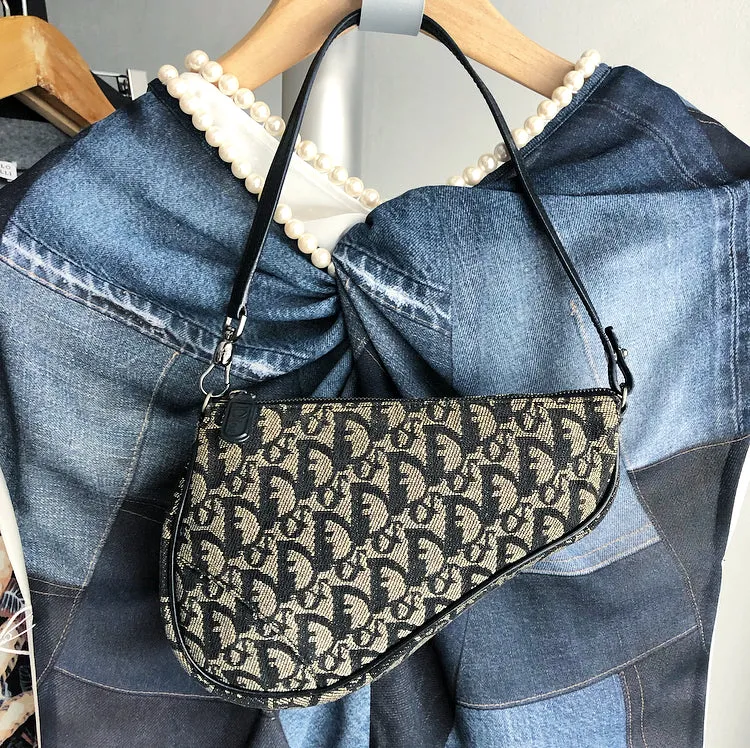 Christian Dior Monogram Oblique Canvas Mini Saddle Bag