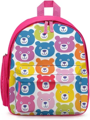 Colorful Bears Pattern Cute Backpack Daily Casual Daypack Travel Mini Bag with Adjustable Strap Pink-style-40