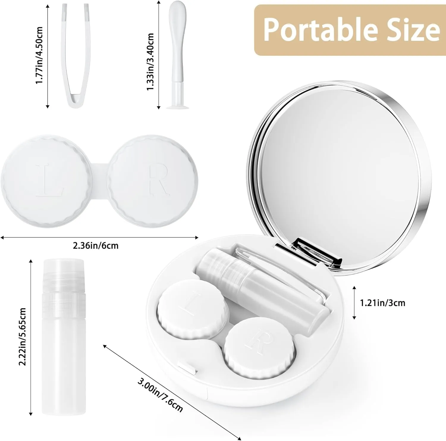 Contact Lens Case/Contact Case, Travel Contact Lens Case Cute Contact Case and Solution Perfect for Daily Travel Outdoor