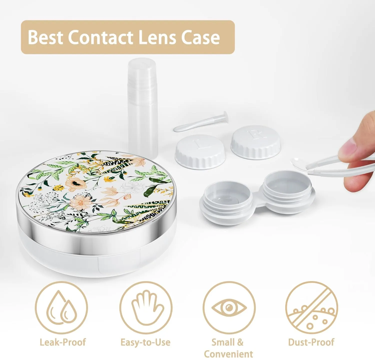 Contact Lens Case/Contact Case, Travel Contact Lens Case Cute Contact Case and Solution Perfect for Daily Travel Outdoor