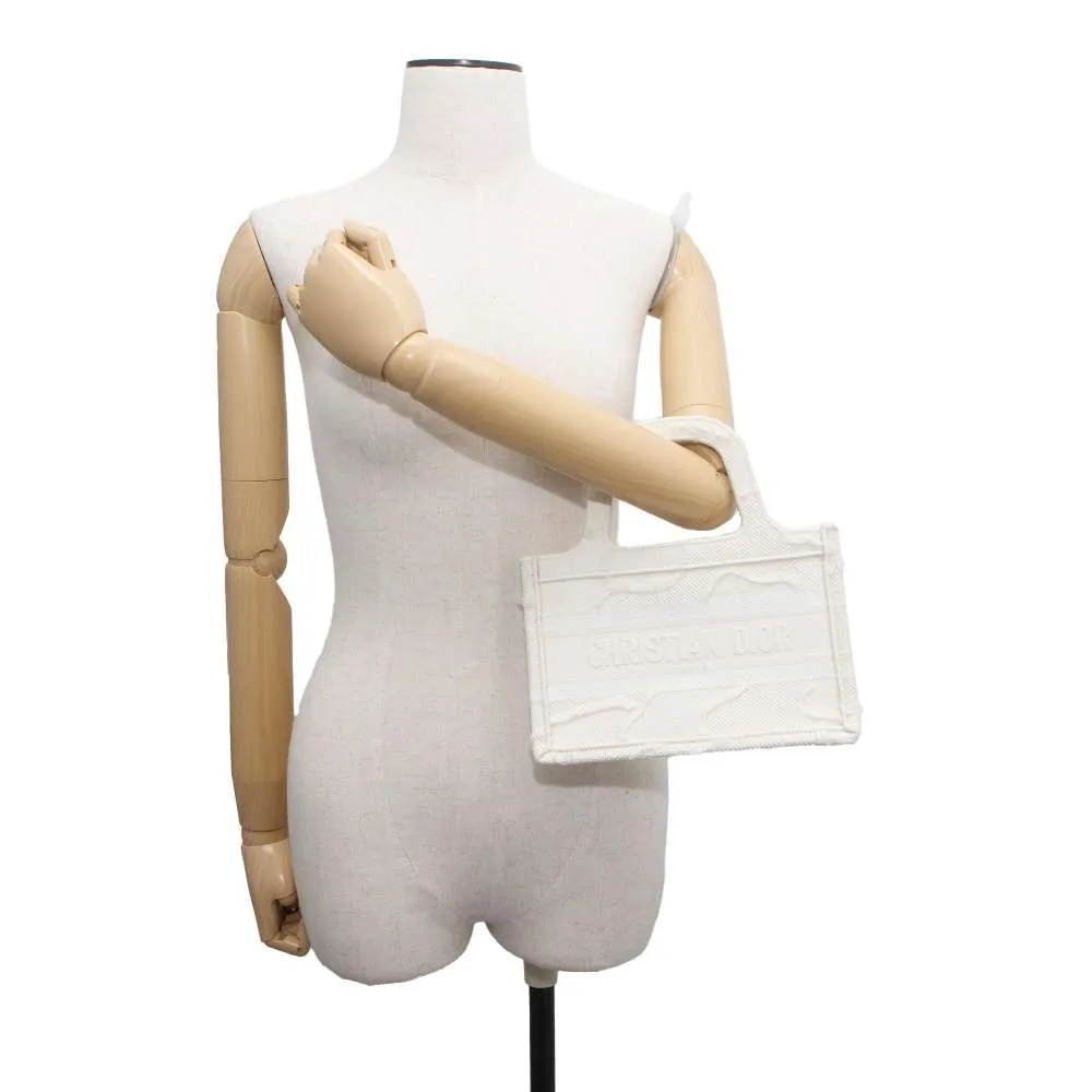 Dior Book tote Ivory Canvas Size Mini