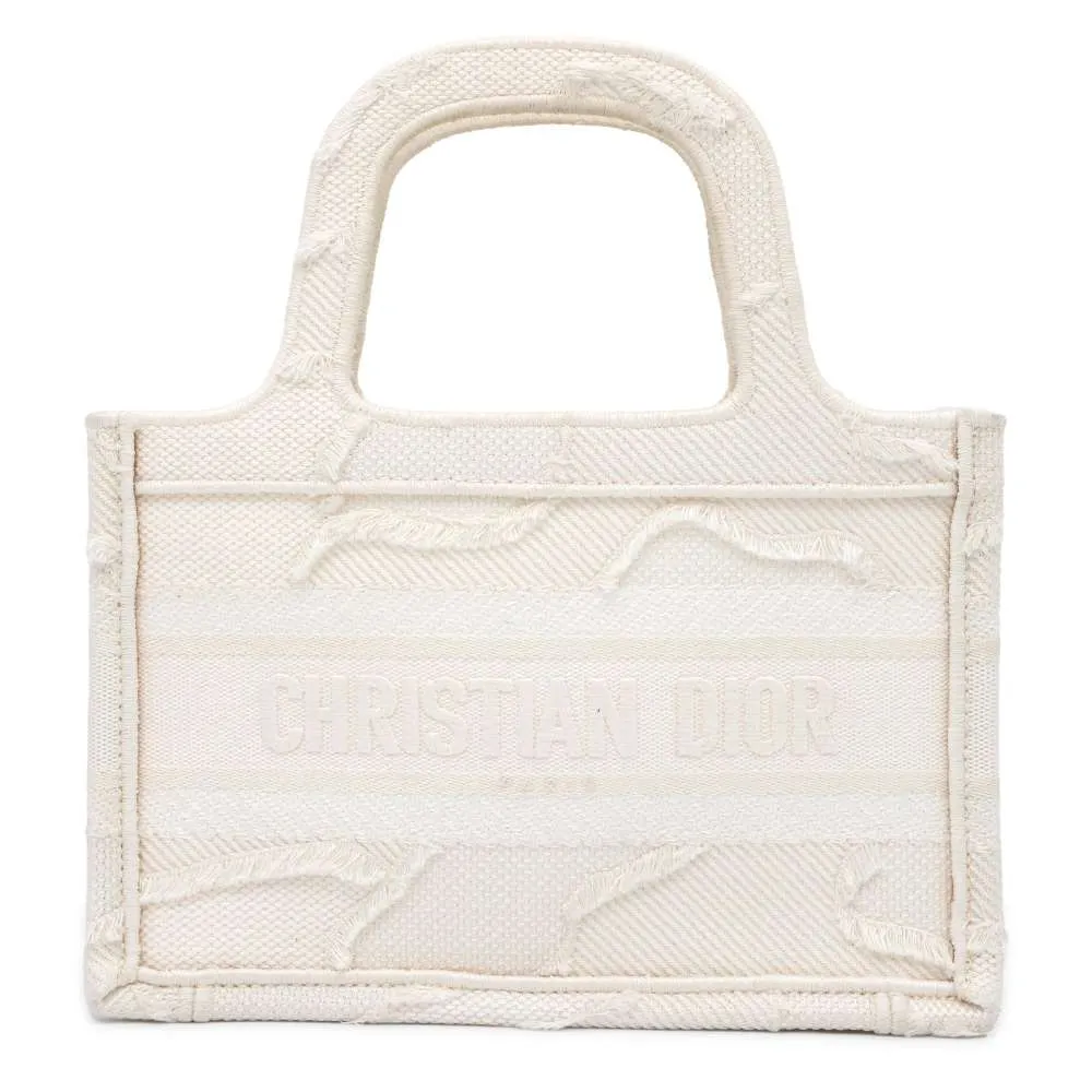 Dior Book tote Ivory Canvas Size Mini