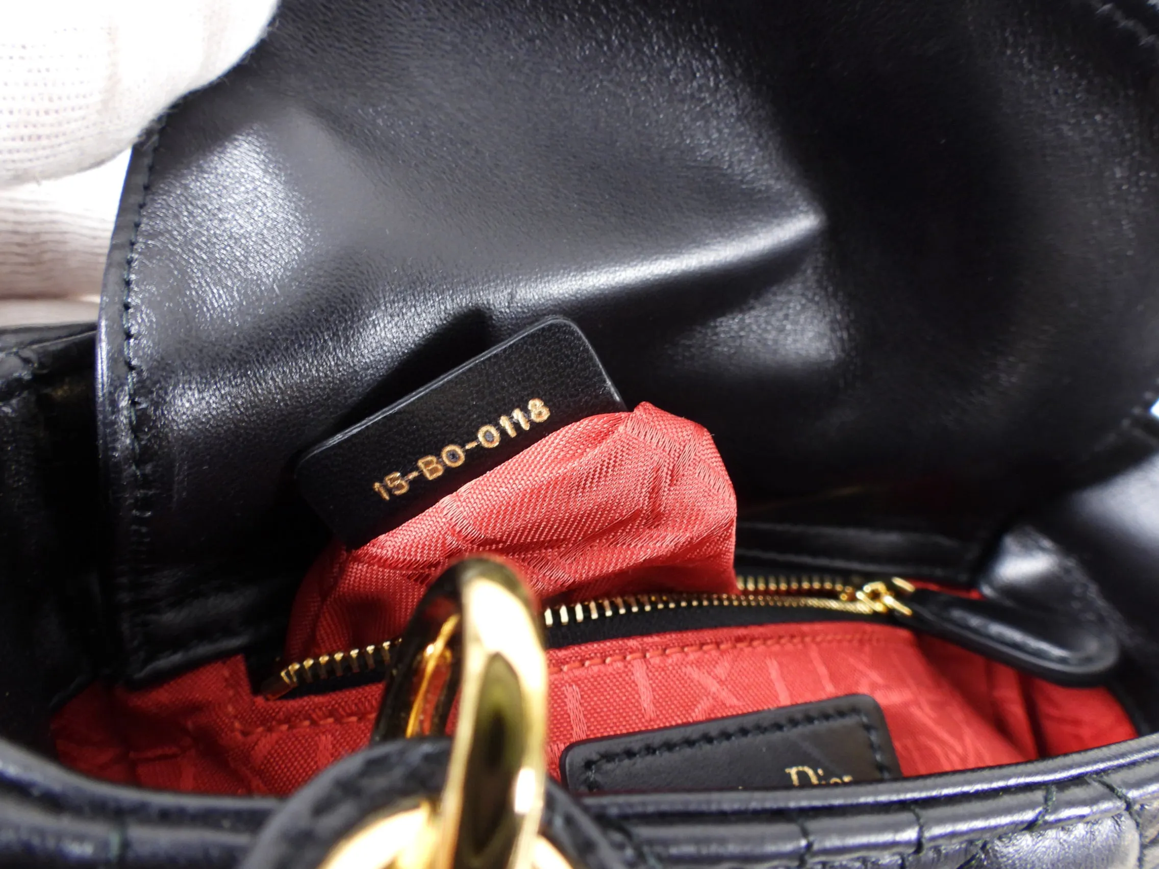 Dior Lady Dior Black Lambskin Mini Cannage Bag