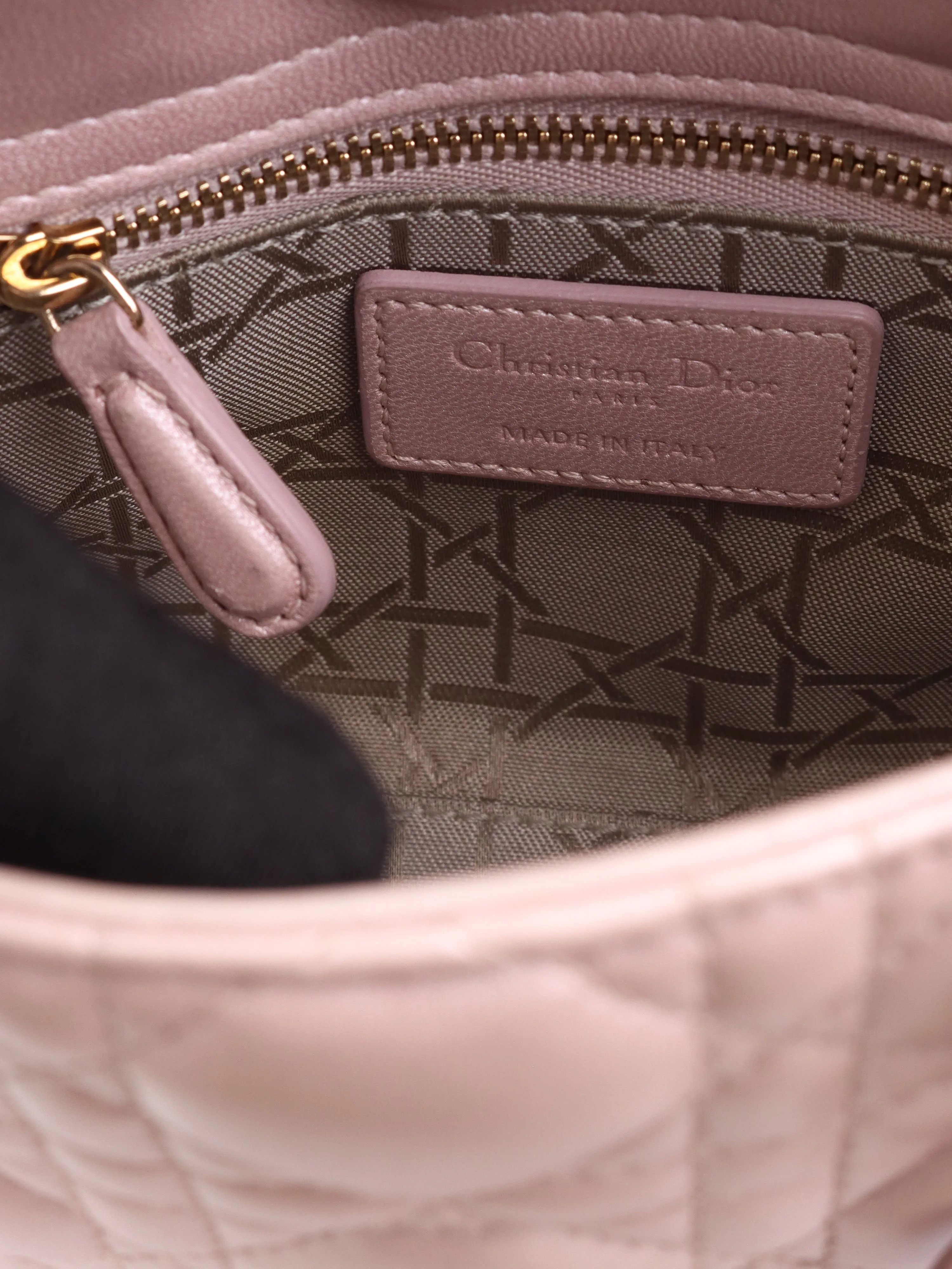 Dior Lotus Pearlescent Cannage Mini Lady Dior