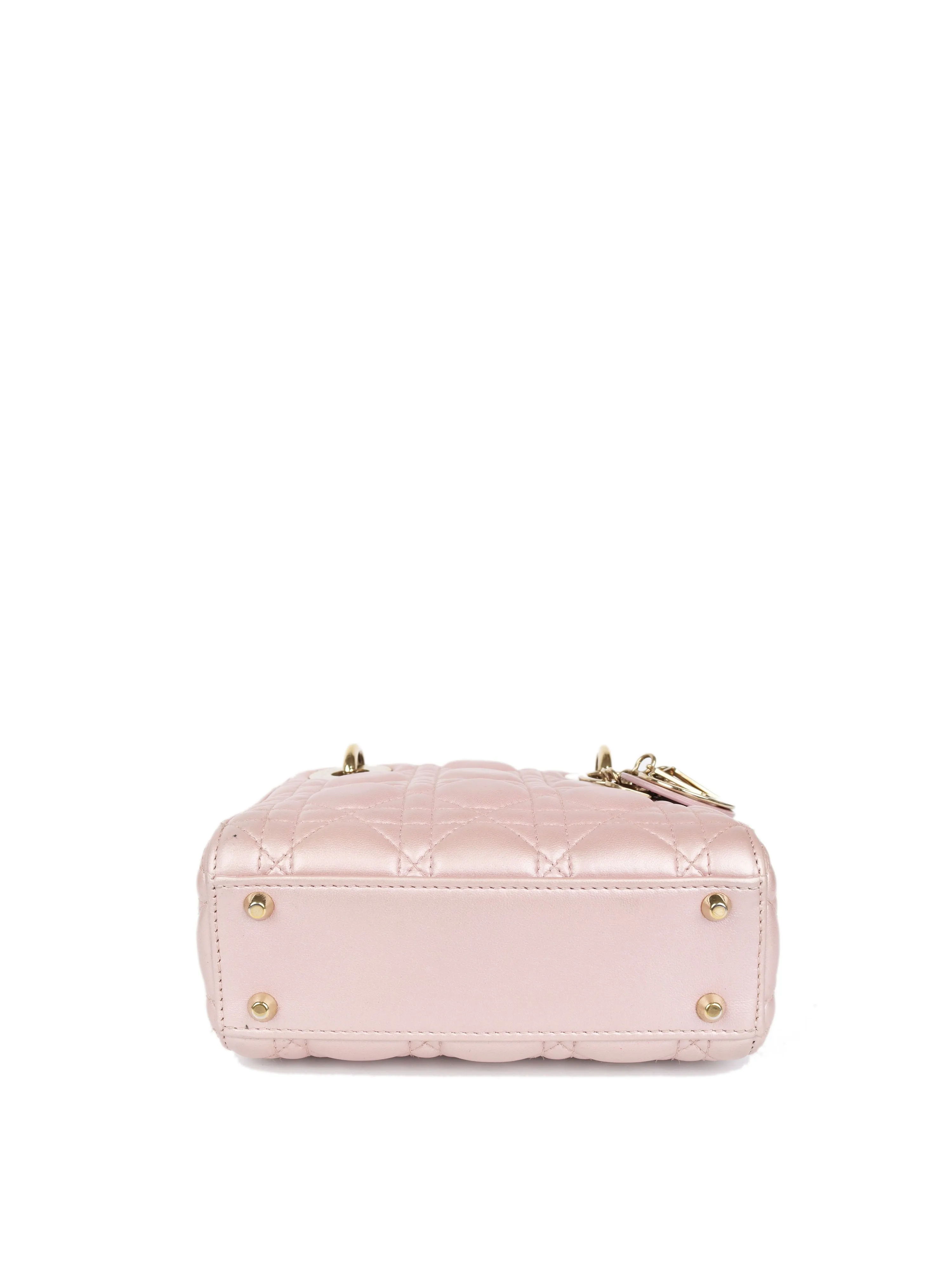 Dior Lotus Pearlescent Cannage Mini Lady Dior