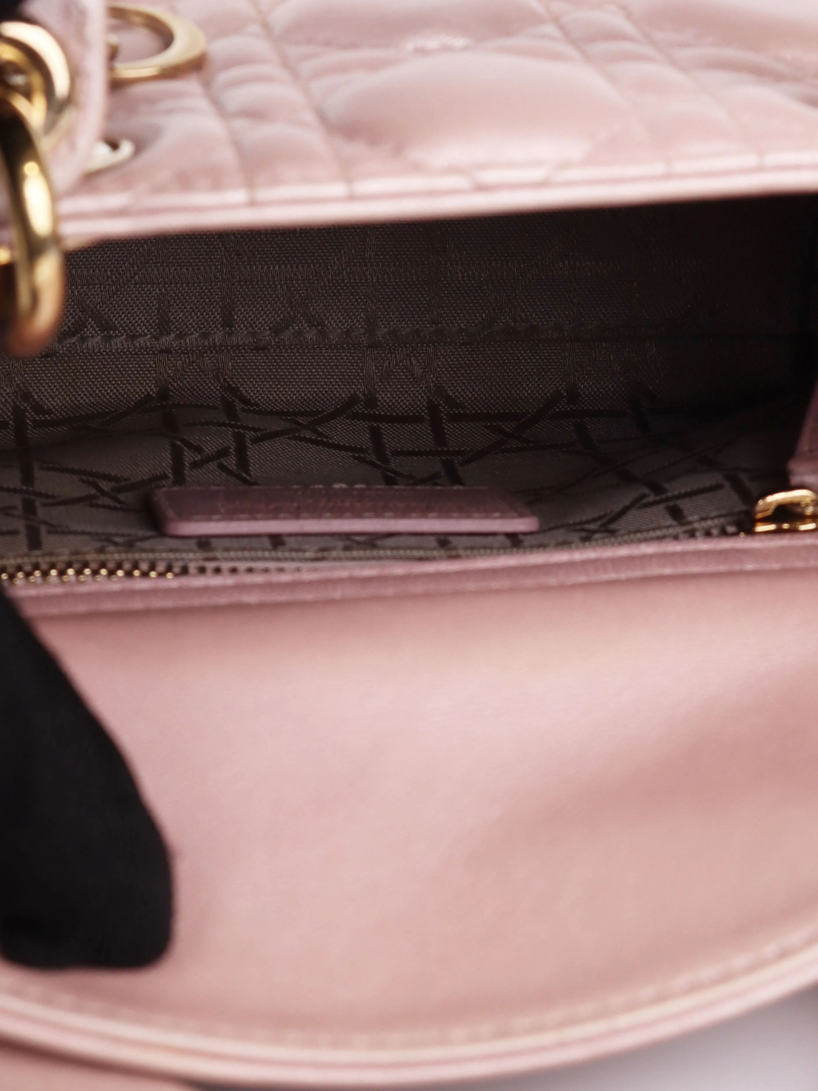Dior Lotus Pearlescent Cannage Mini Lady Dior