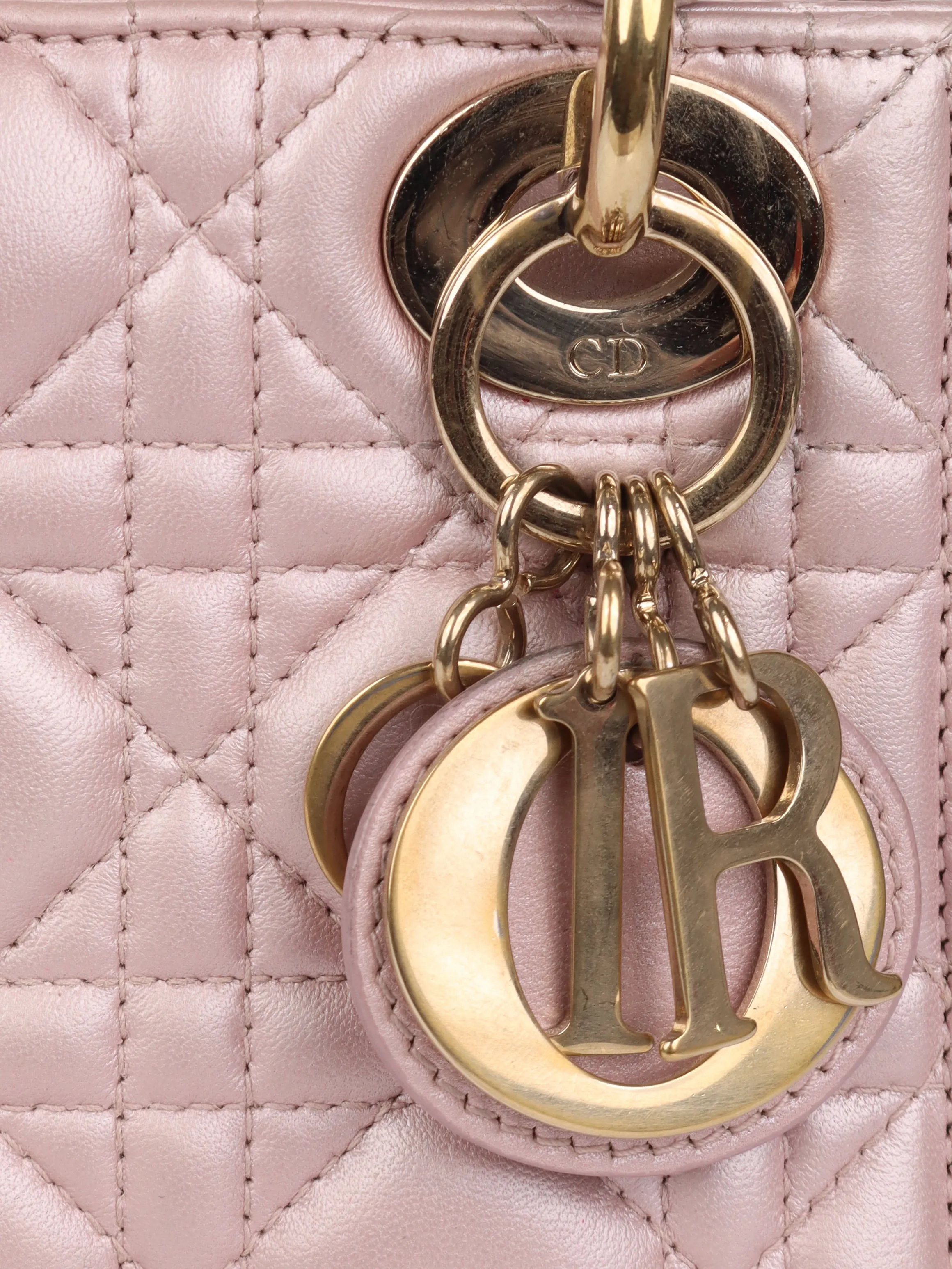 Dior Lotus Pearlescent Cannage Mini Lady Dior