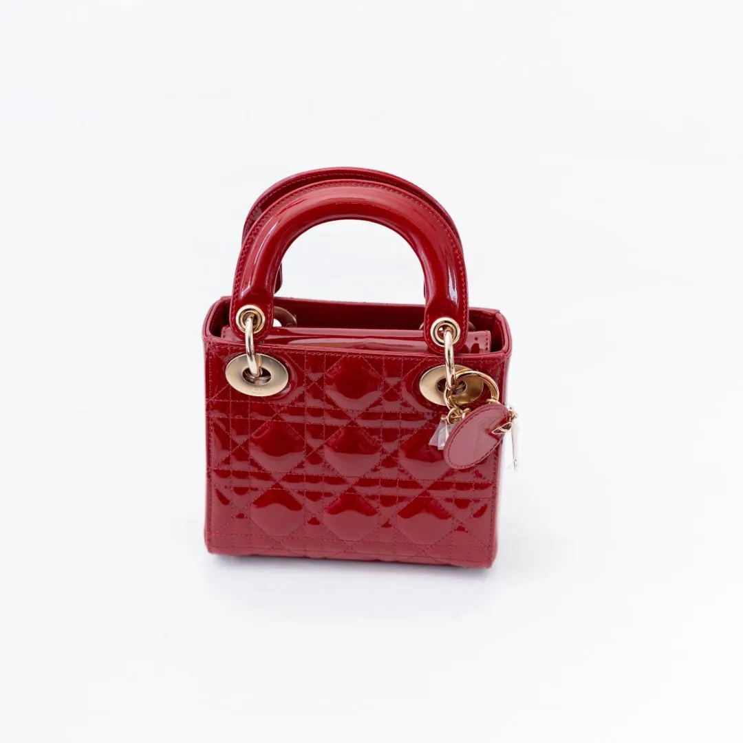 Dior Mini Patent Cannage Lady Dior Bag