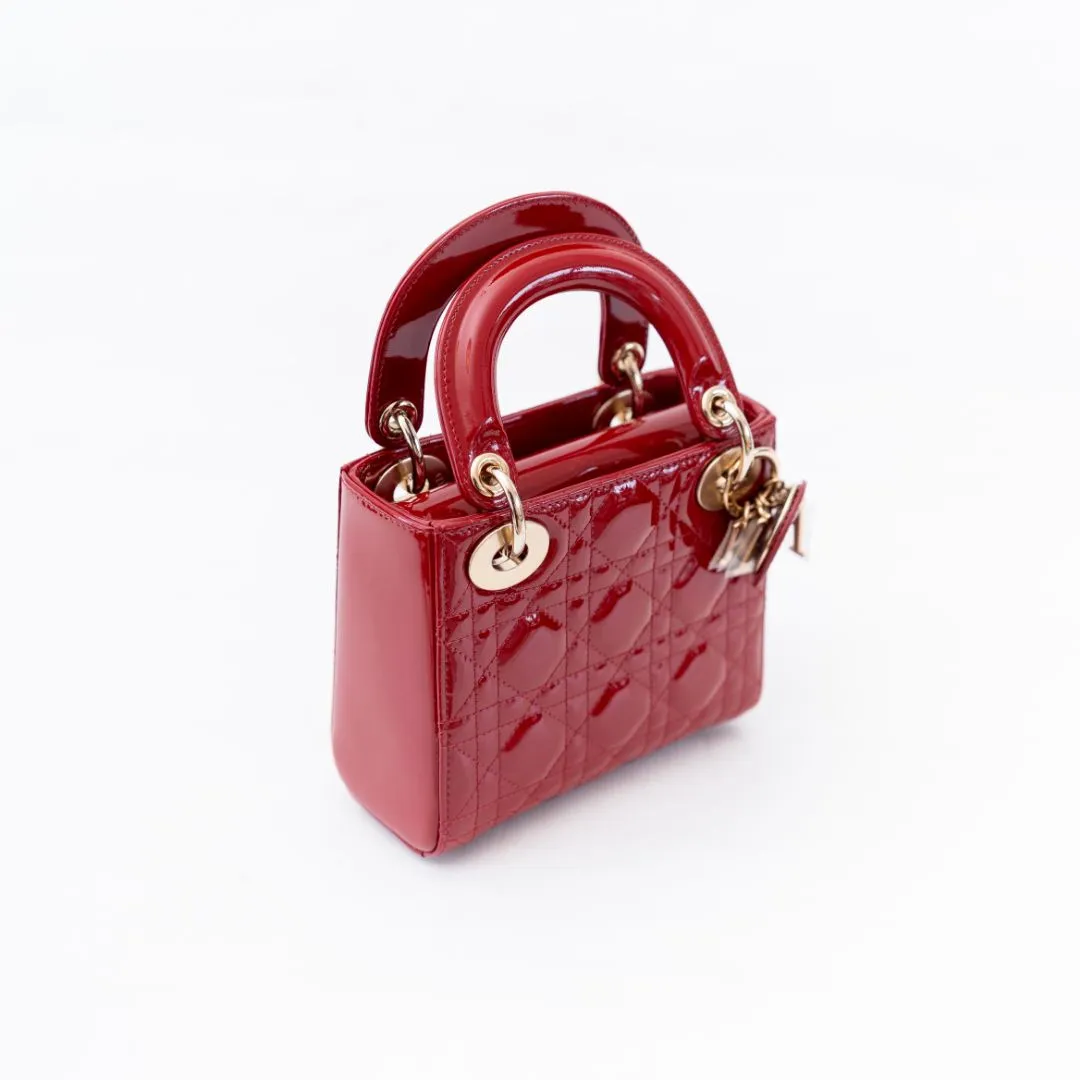 Dior Mini Patent Cannage Lady Dior Bag