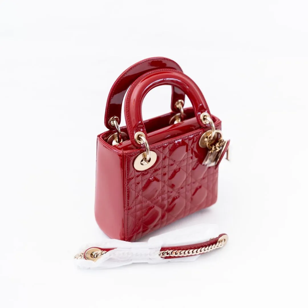 Dior Mini Patent Cannage Lady Dior Bag