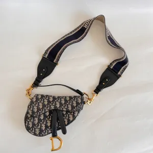 Dior oblique mini saddle bag with crossbody strap