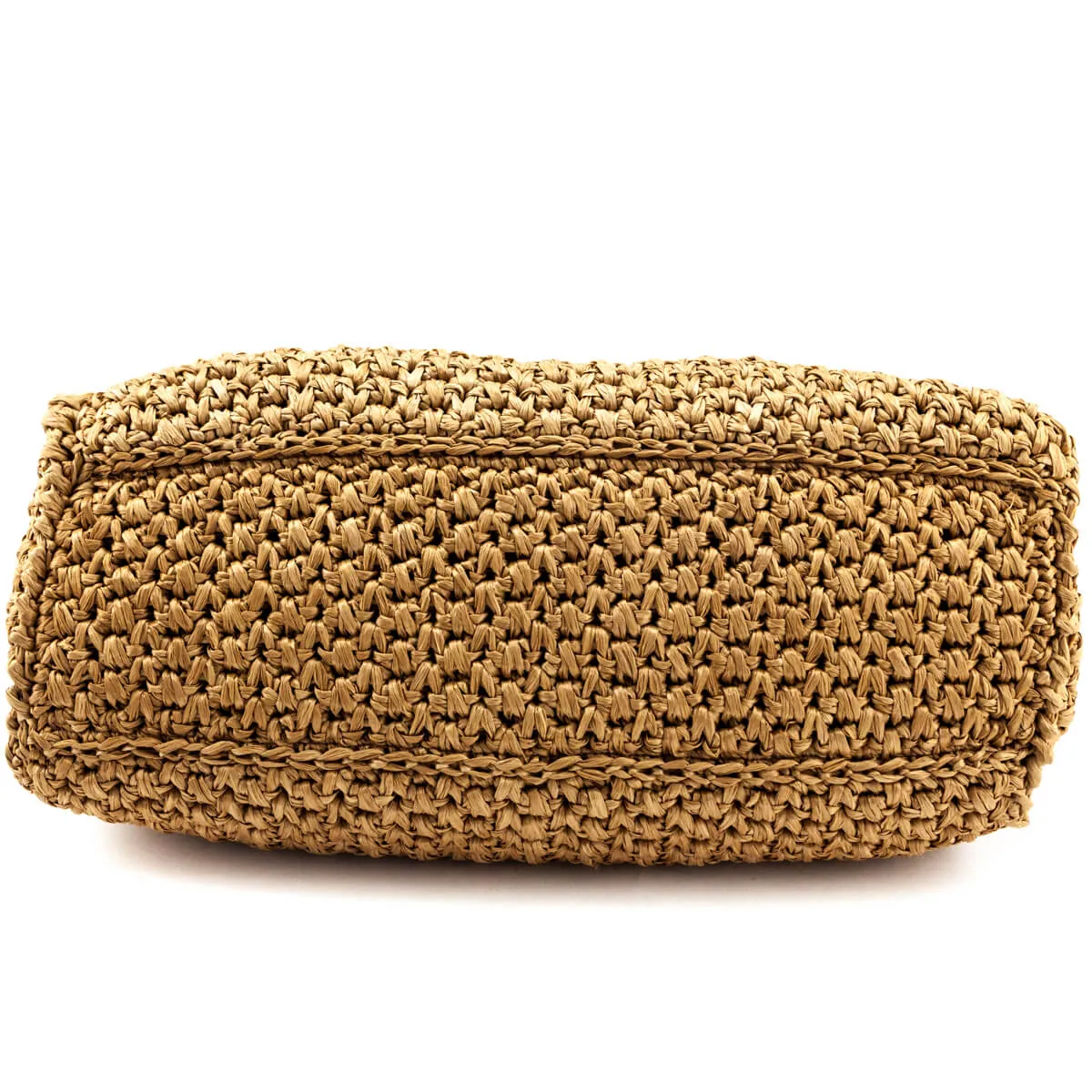Fendi Beige Raffia & Blue Snakeskin Large Peekaboo Bag