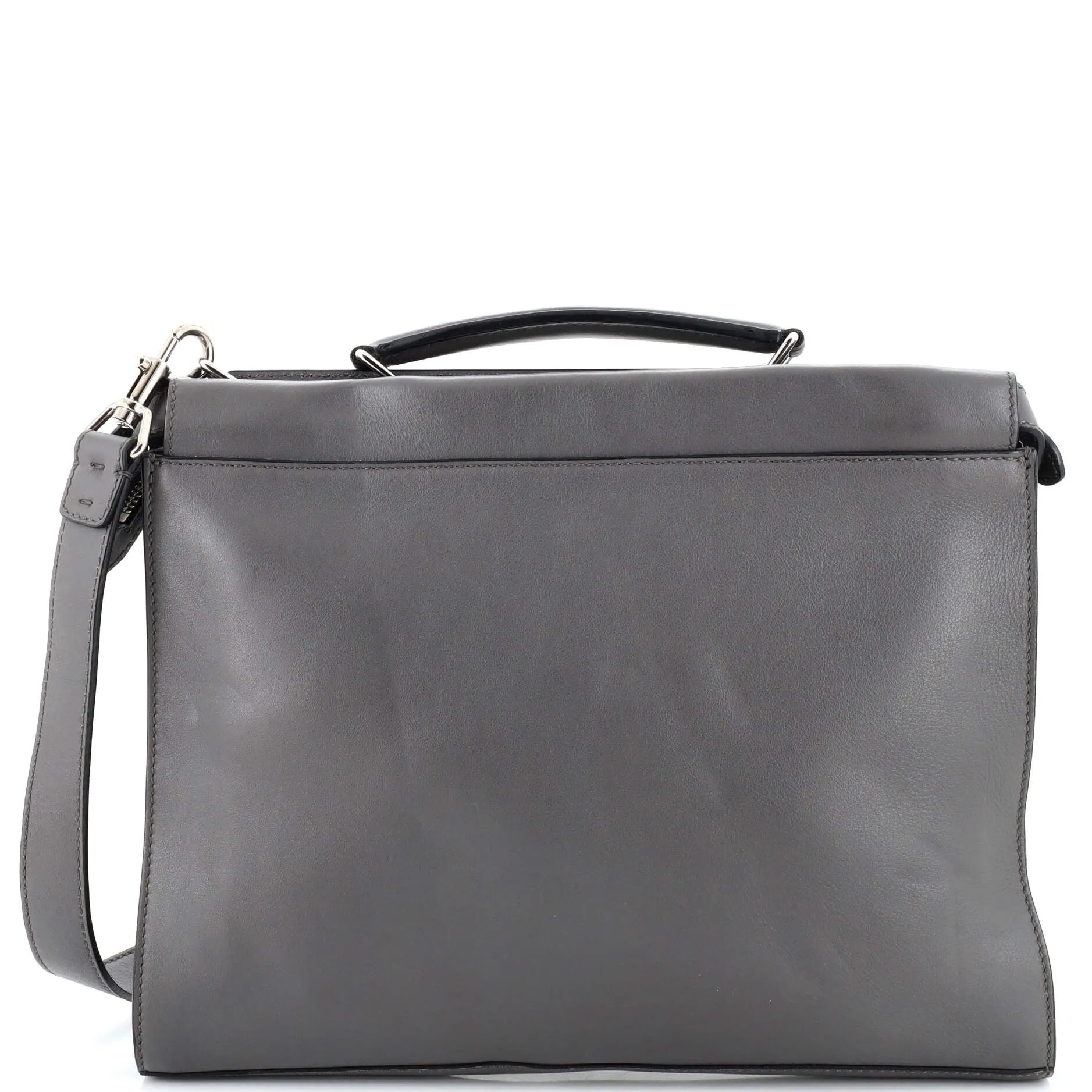 FENDI Peekaboo Fit Bag Leather with Zucca Embossed Leather Regular