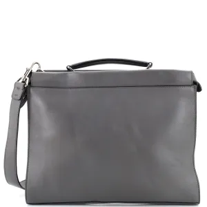 FENDI Peekaboo Fit Bag Leather with Zucca Embossed Leather Regular