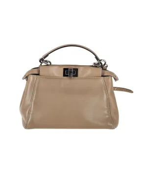 Fendi Peekaboo Mini in Beige Leather