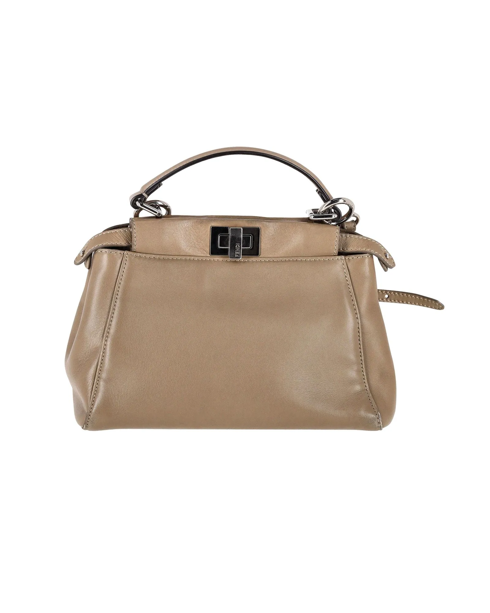 Fendi Peekaboo Mini in Beige Leather