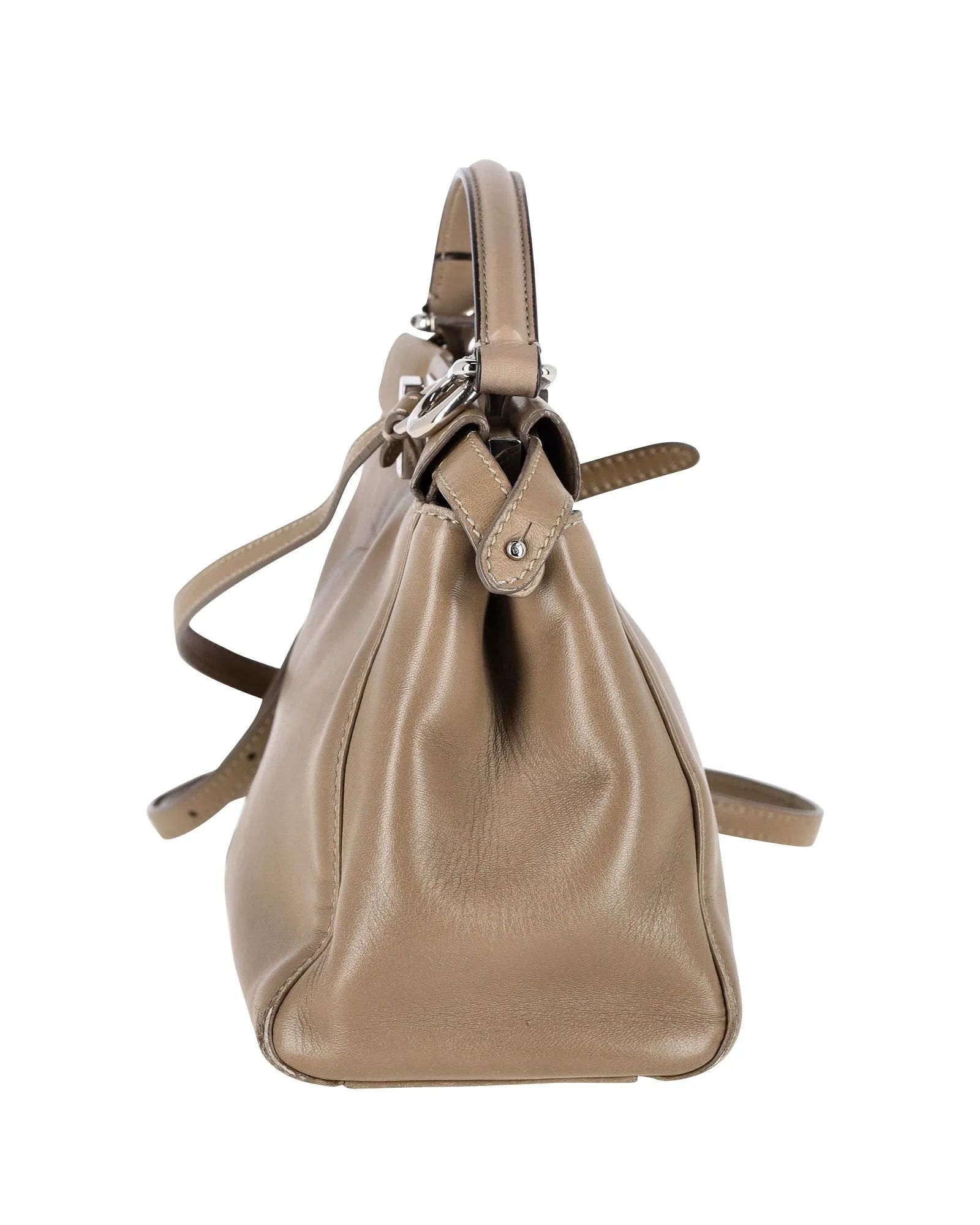 Fendi Peekaboo Mini in Beige Leather