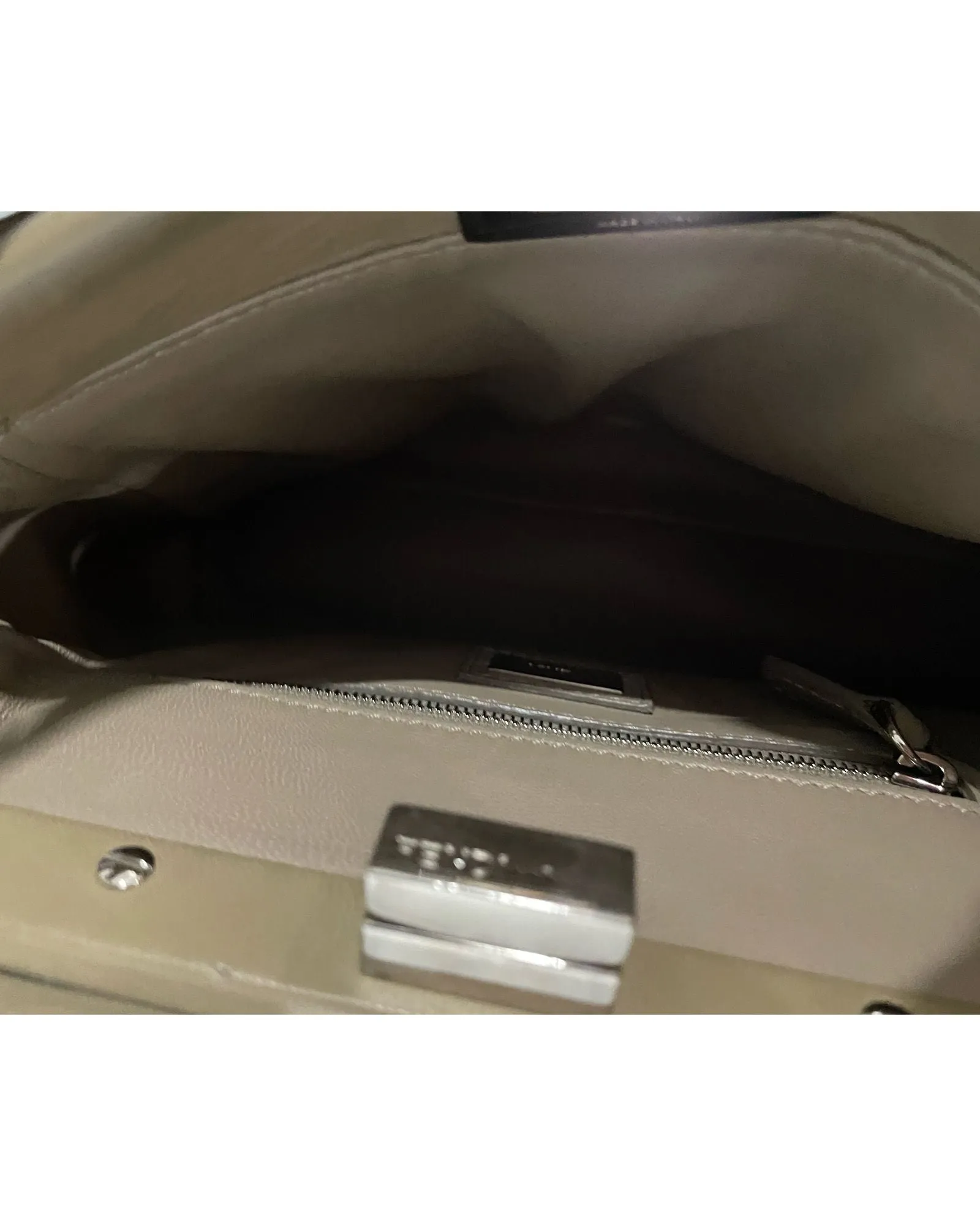 Fendi Peekaboo Mini in Beige Leather