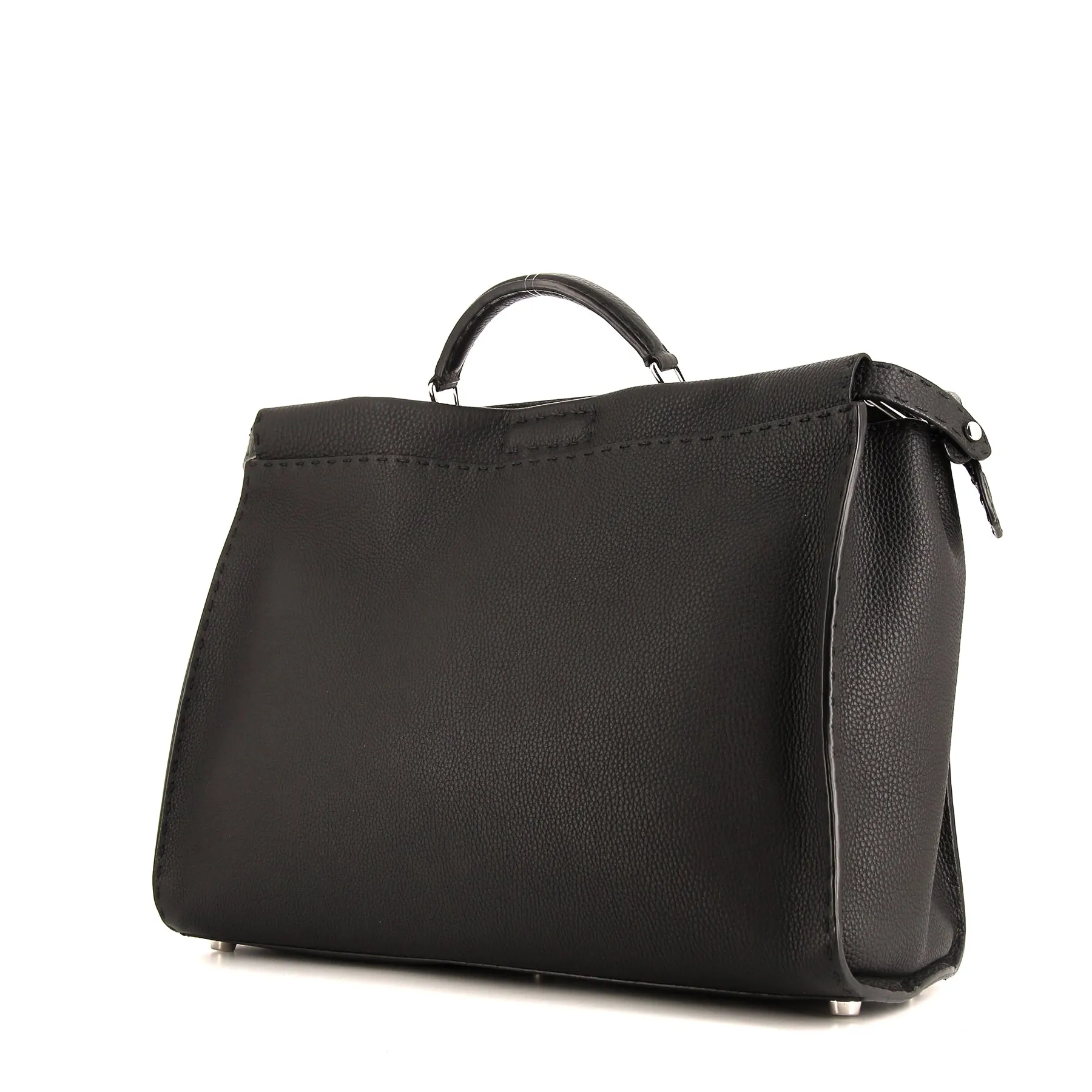 Fendi Peekaboo Selleria large model shoulder bag in black leather