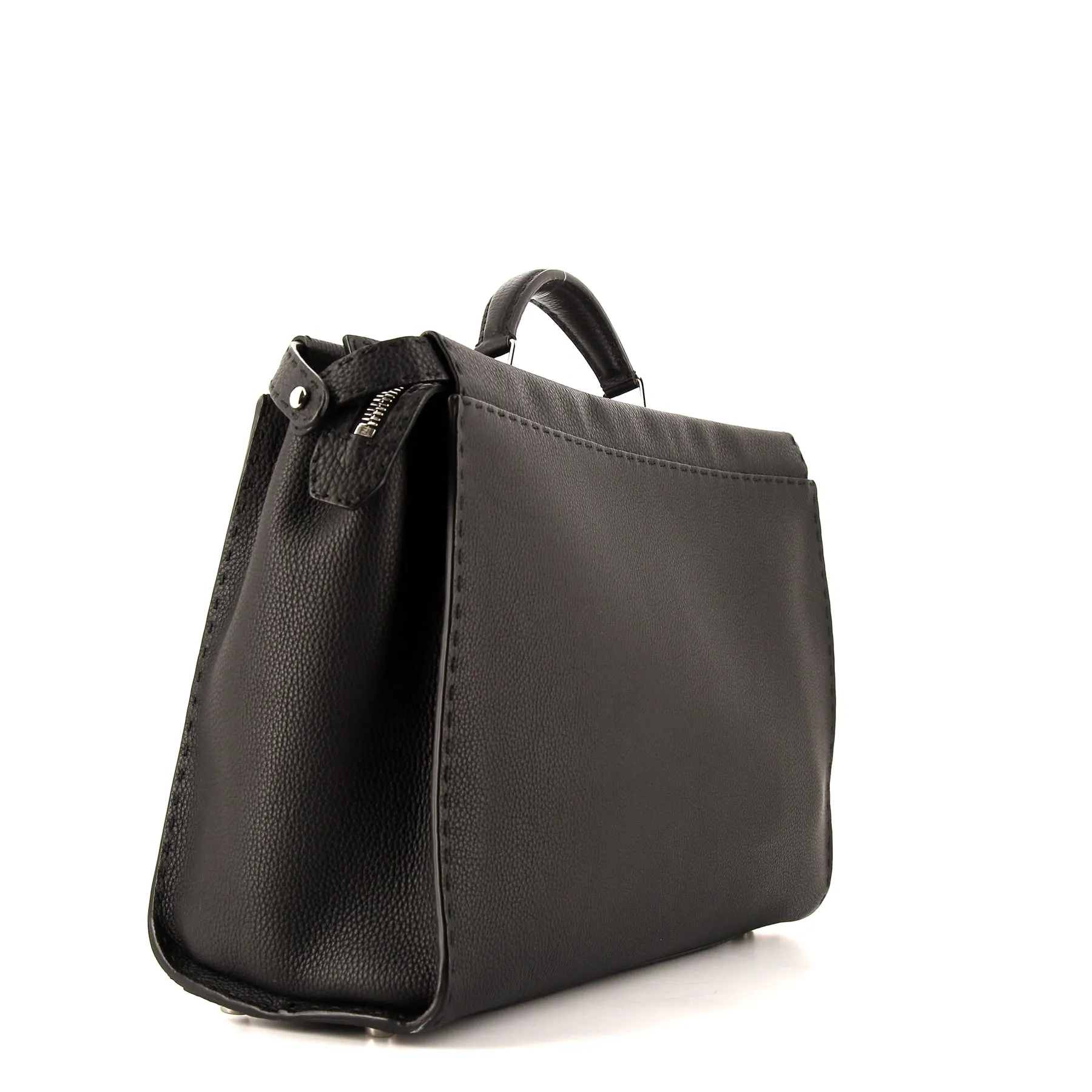 Fendi Peekaboo Selleria large model shoulder bag in black leather