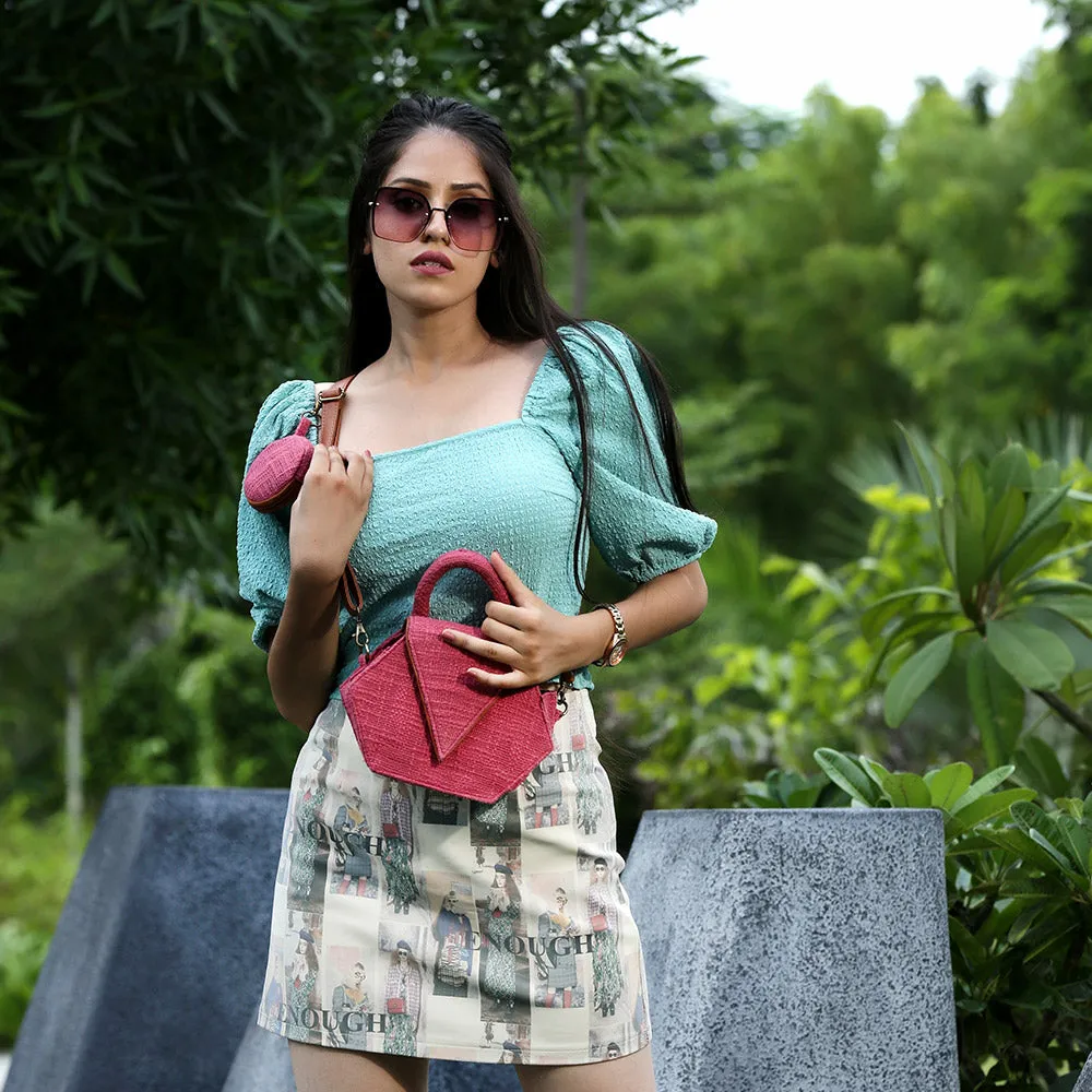 Fuscia Hexagon Fever Sling Bag