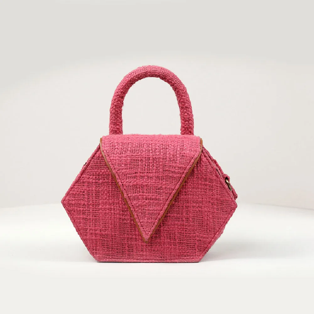 Fuscia Hexagon Fever Sling Bag