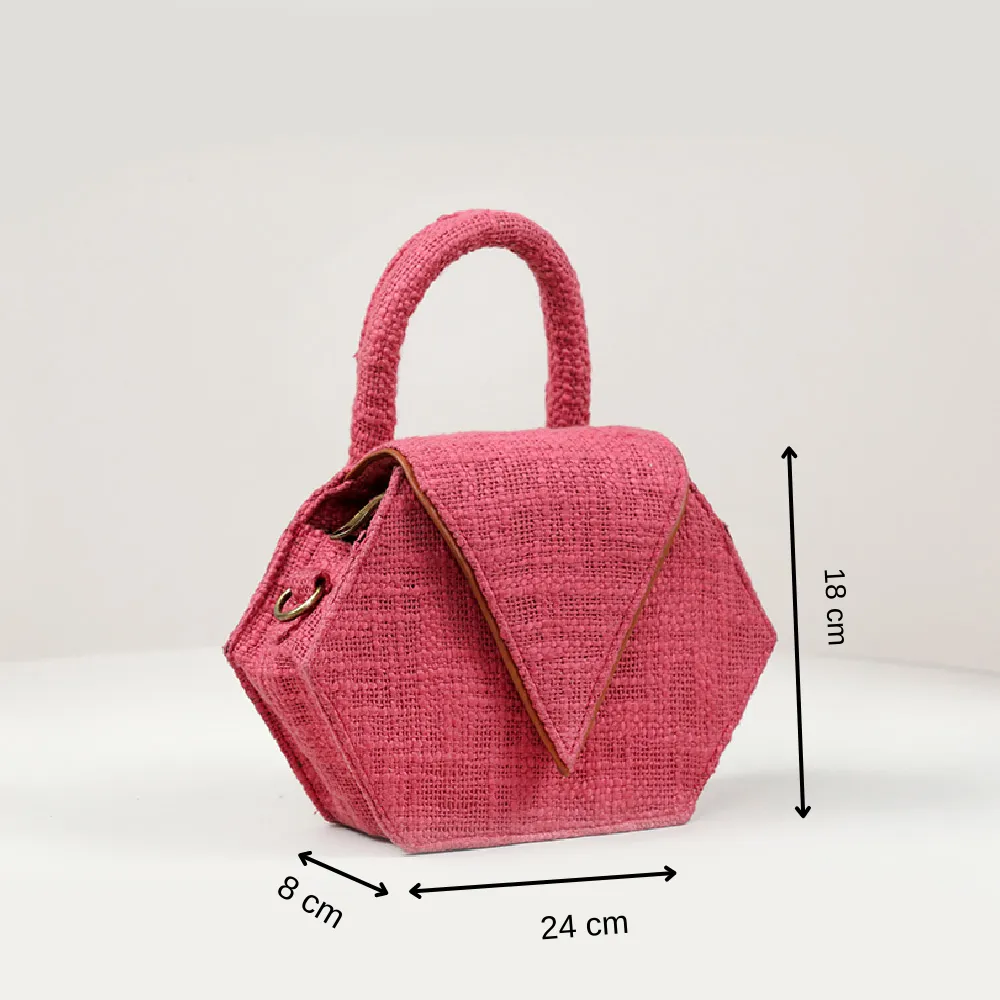 Fuscia Hexagon Fever Sling Bag