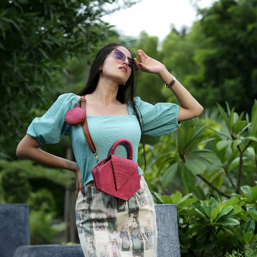 Fuscia Hexagon Fever Sling Bag