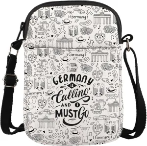 GJTIM Germany Travel Gift Germany Trip Moving Away Gift Germany Is Calling I Must Go Germany Crossbody Bag Gift for Traveler
