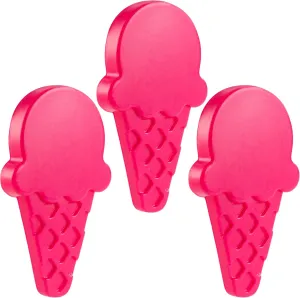 Ice Cream Reusable Hard Ice Pack- Set of 3- Fits Easily Inside Kids Lunch Box, Bento, Insulated Cooler Bag- Long Lasting Slim, Space Saving- Cool Freezer Packs Keep Food Cold For Hours- Back to School