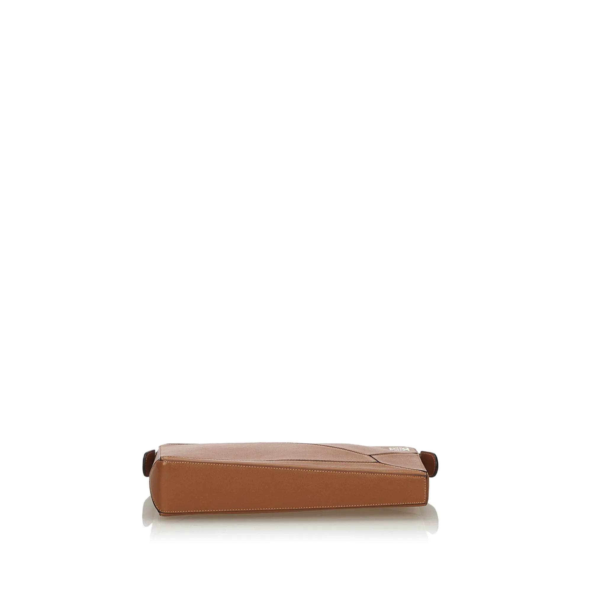 LOEWE CARAMEL LEATHER PUZZLE CLUTCH BAG