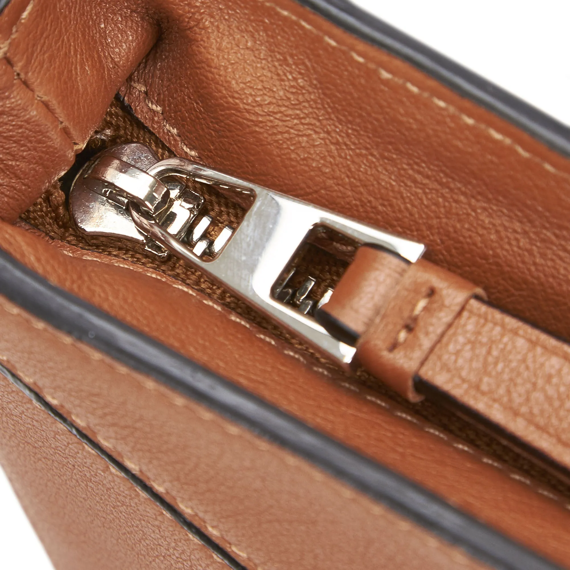 LOEWE CARAMEL LEATHER PUZZLE CLUTCH BAG