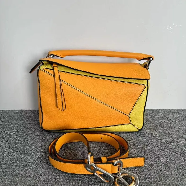 Loewe Puzzle Yellow Orange Leather Bag Medium