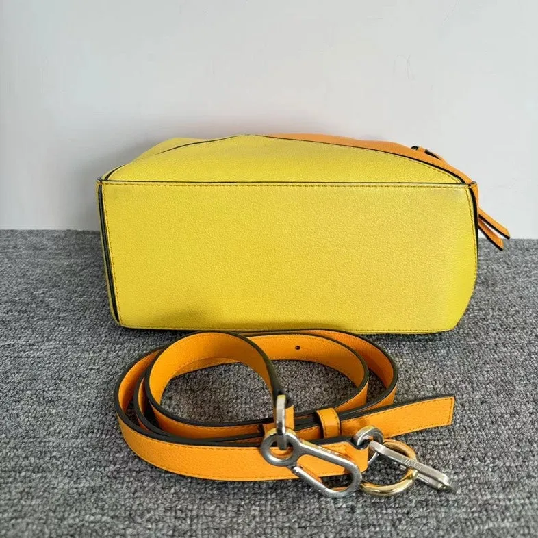 Loewe Puzzle Yellow Orange Leather Bag Medium