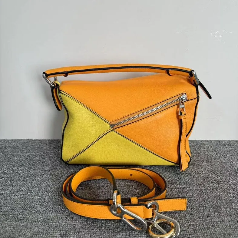Loewe Puzzle Yellow Orange Leather Bag Medium