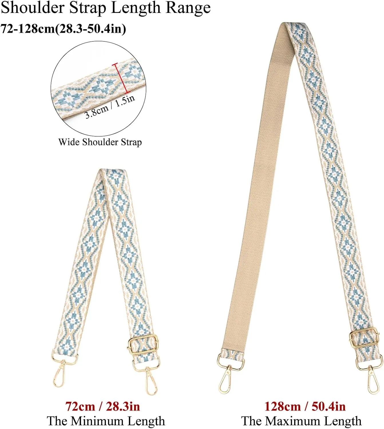 Long Keeper Wide Purse Strap - Adjustable Shoulder Strap Crossbody Handbag Replacement Bag Strap Guitar Straps