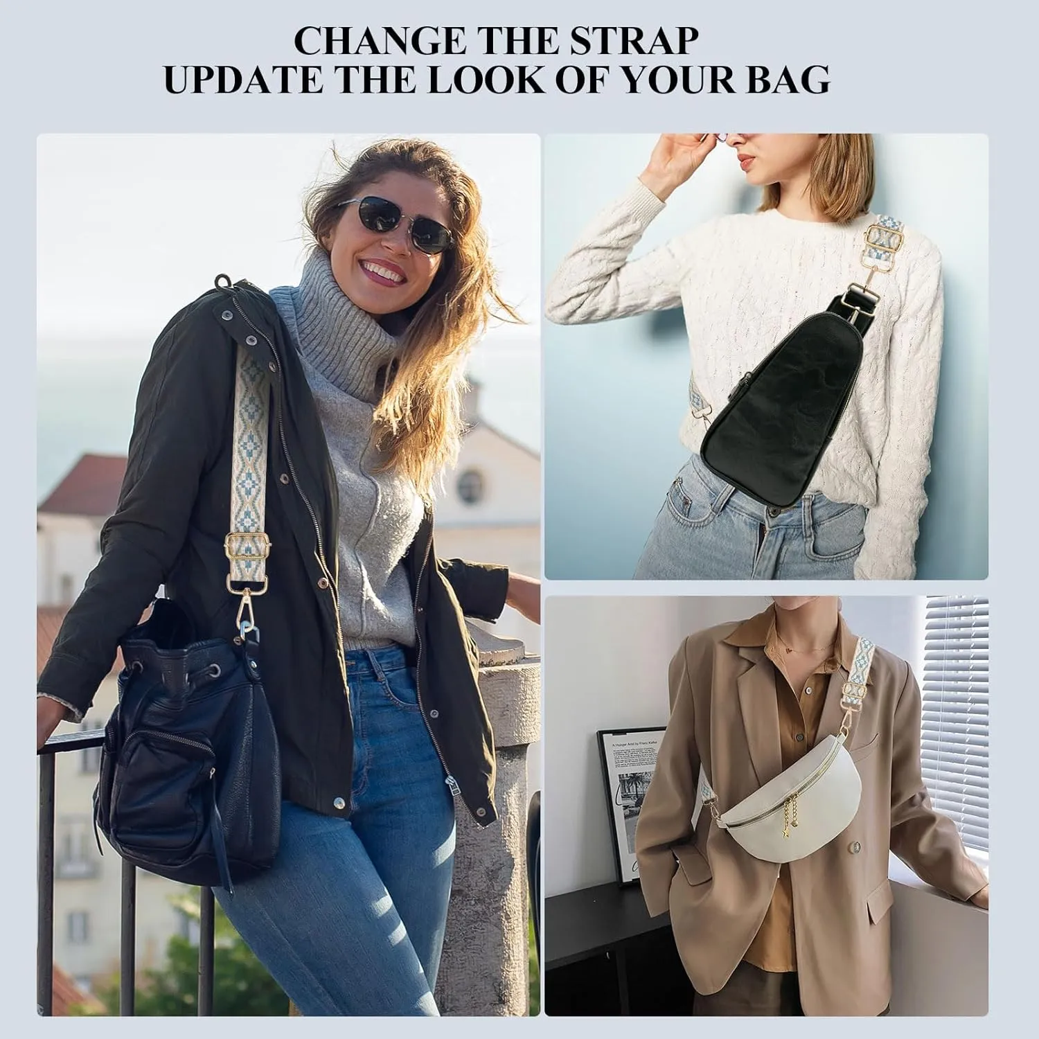 Long Keeper Wide Purse Strap - Adjustable Shoulder Strap Crossbody Handbag Replacement Bag Strap Guitar Straps