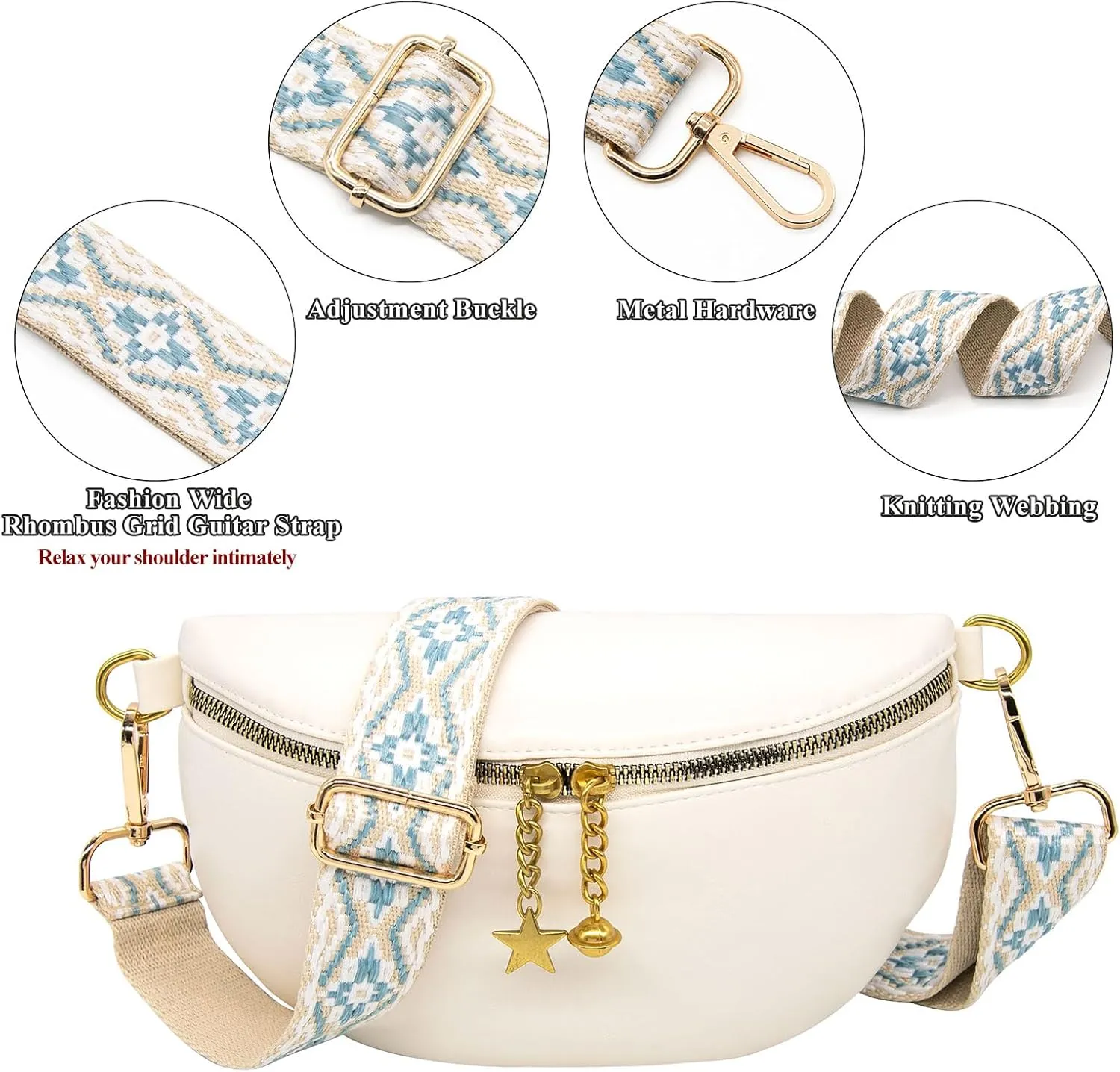 Long Keeper Wide Purse Strap - Adjustable Shoulder Strap Crossbody Handbag Replacement Bag Strap Guitar Straps