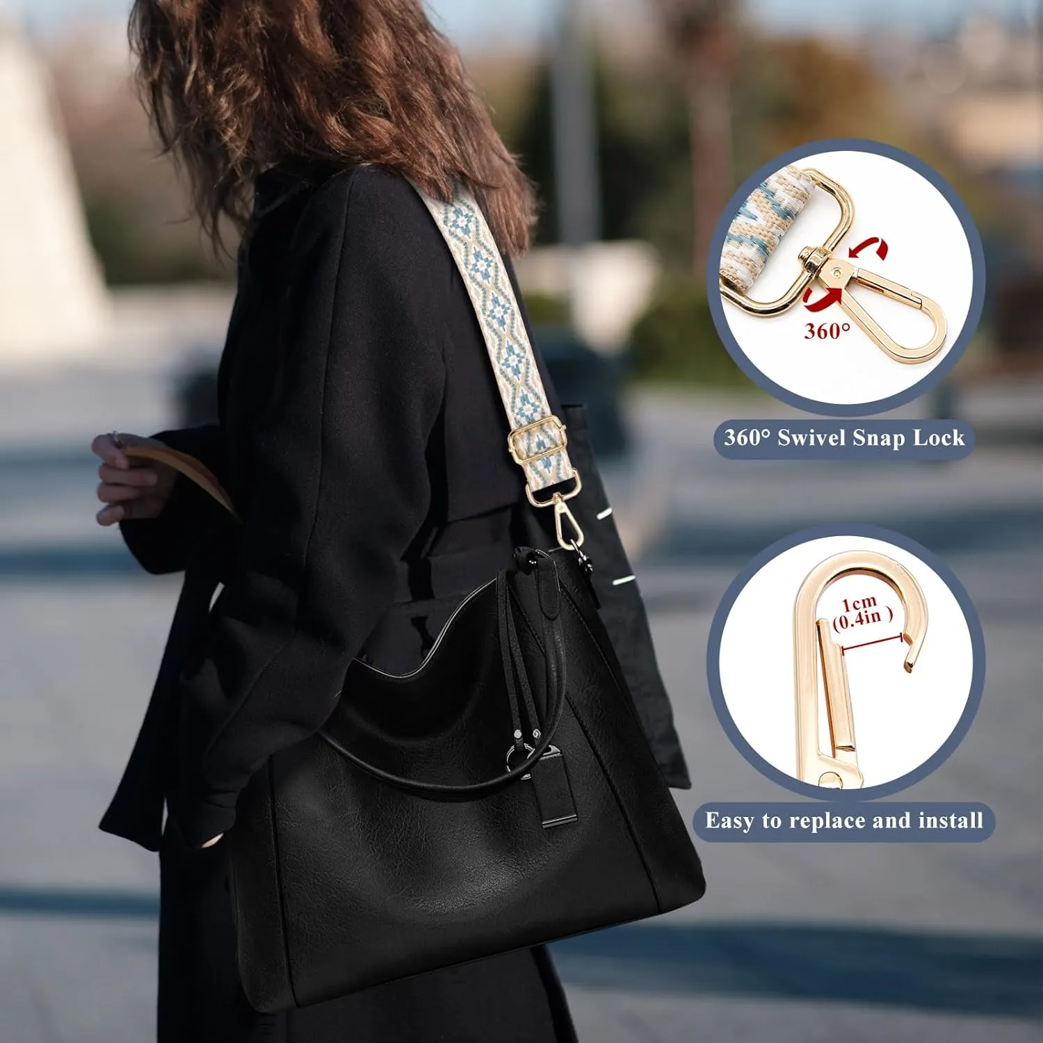 Long Keeper Wide Purse Strap - Adjustable Shoulder Strap Crossbody Handbag Replacement Bag Strap Guitar Straps