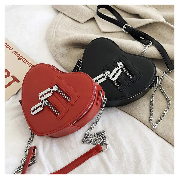 Love heart shape shoulder bag